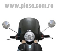 Parbriz mediu fumuriu inchis "New Design" Vespa LX 50-125-150cc - prinderi parbriz negre